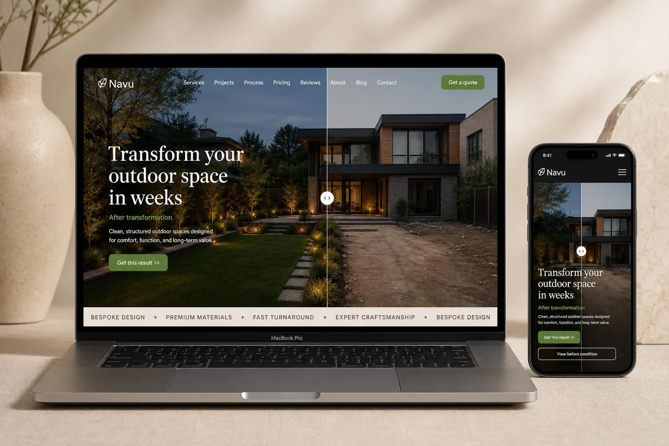 Website design mockup