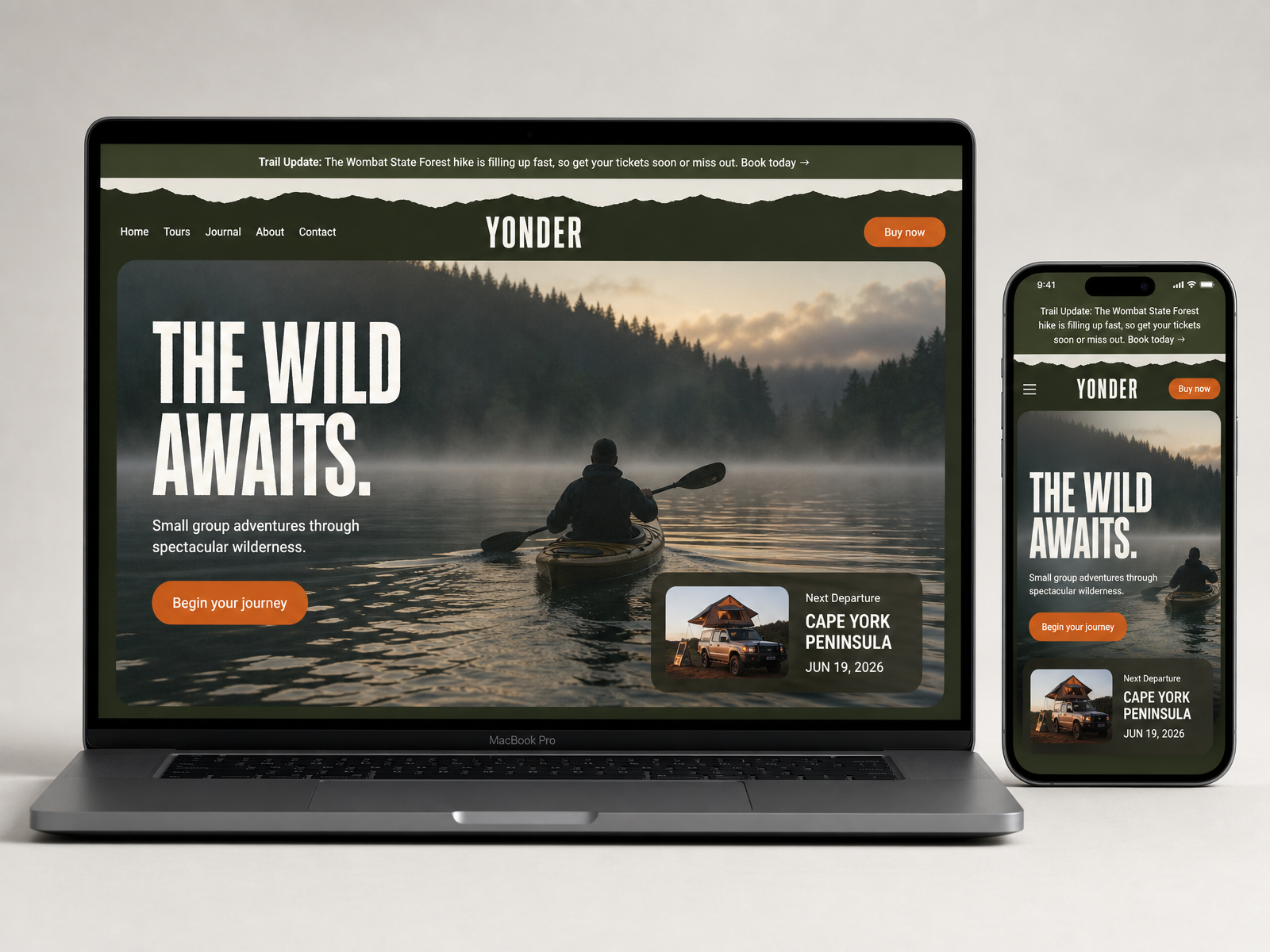 Website design mockup