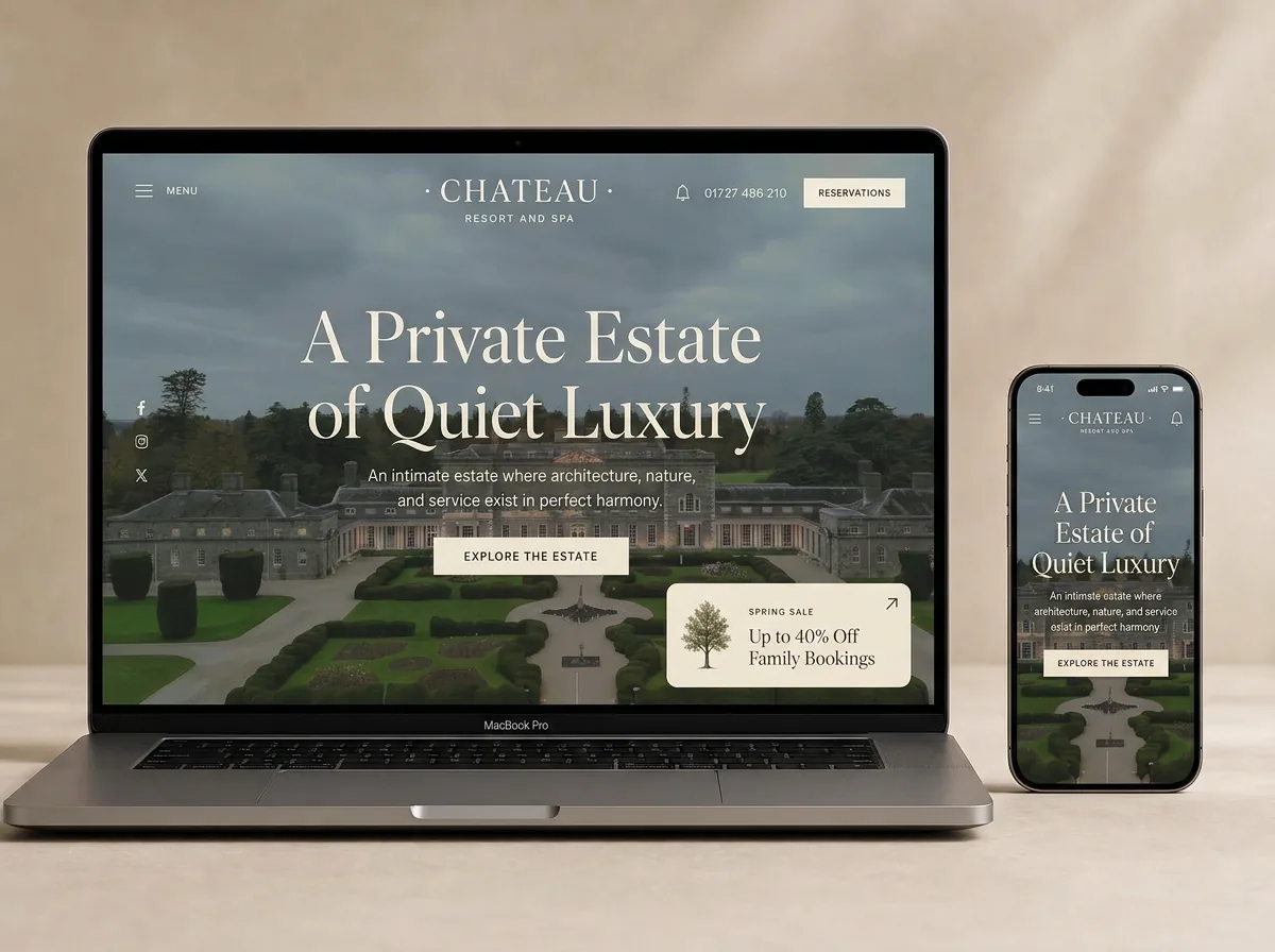 Website design mockup